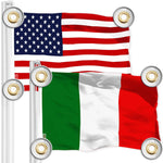 Load image into Gallery viewer, Combo Pack: American USA Flag 3x5 Ft & Italy Italian Flag 3x5 Ft Both LiteWeave Pro Series Printed 150D Polyester, 4 Corner Brass Grommets, Perfect For Balcony/Wall