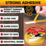 Load image into Gallery viewer, Double Sided Woodworking Tape 3 Pack 1 Inch x 120 Ft Wood Crafter Sticky Tool Two Side Adhesive for Router Templates Removable & Residue Free