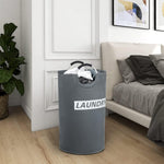 Load image into Gallery viewer, 82L Large Laundry Basket Collapsible Grey Silver Fabric Hamper Foldable Laundry Bag With Handles Waterproof Washing Clothes Bin Bag Dirty Cloth Storage