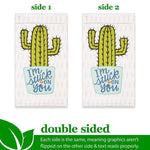Load image into Gallery viewer, Garden Flag and Stand I'm Stuck on You Cactus 4x8 Inch Printed Blockout