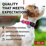 Load image into Gallery viewer, Waterproof Dog Collar 9-14 inch Neck x 3/5 inch Wide Plastic Buckle Adjustable Dog Collar for Large Dogs Small and Medium Dogs Breakaway Dog Collar Waterproof with Plastic Buckle and QR Dog Tag Boy & Girl Dog Collars (Pink)