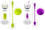 Load image into Gallery viewer, Brush Silicone Bottle Cleaner Brush 2 Piece Set Flexible Long Handle Water