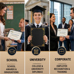 Load image into Gallery viewer, 50 Pack Single Sided Certificate Holders 8.5x11 Black Award Certificate Folders with Gold Foil Border Cardstock Covers Letter Size Graduation Certificate Sleeves Protective Diploma Holders Bulk