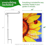 Load image into Gallery viewer, Combo Pack Garden Flag Stand Black 36x 6 in and Garden Flag 12x18 in Sunflower