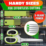 Load image into Gallery viewer, Herb Scissors with 5 Blades and Cover – Stainless Steel Herb Cutter for Fast & Precise Cutting Compact Easy to Store Design – Ergonomic Handle & Cleaning Brush for Quick and Comfortable Kitchen Prep