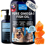 Load image into Gallery viewer, Omega 3 Fish Oil for Dogs and Cats Healthy Skin and Coat Support Supplement Omega 3 6 9 EPA DHA Fatty Acids Itchy Skin, Shedding, Immunity, Joint Wild Caught Salmon and Pollock Food Topper