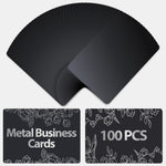 Load image into Gallery viewer, 100 Pcs Metal Business Cards for Laser Engraving – Metal Business Card Blanks in Black Colour 0.008 Thick Compact 3.39 x 2.13 – Wide Use for VIP Membership Industrial Use Personalized Gifts