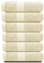 Load image into Gallery viewer, Luxury Hand Towels Turkish Cotton for Hotel Spa 16x30 inch 6 Pack Beige Color