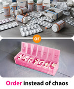 Load image into Gallery viewer, Extra Large Pill Organizer Pink XXL Vitamin Holder for Weekly Supplements Double Sided Pill Box 7 Day with Big AM PM Compartments Huge Daily Medicine Dispenser 2 Times a Day Reliable and Easy to Use