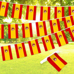 Load image into Gallery viewer, G128 Spain Spanish Bunting Banner Flag 8.2 x 5.5 Inch, Full String 33 Feet Printed 150D Polyester, Decorations For Bar, School, Festival Events Celebration