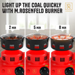 Load image into Gallery viewer, Red Multipurpose Electric Charcoal Starter Electric Charcoal Burner ETL Approved Electric Stove Coconut Charcoal Lighters with Tongs 450W Hot Plate Electric 304 Stainless Steel Coiled Burner