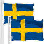 Load image into Gallery viewer, Sweden Swedish Flag 3x5 Ft 2Pack 150D Printed Polyester By G128