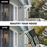 Load image into Gallery viewer, Combo Pack Flag Pole 6 Ft Silver Tangle Free & Thin Green Line Flag 3x5 Ft