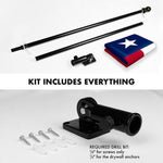 Load image into Gallery viewer, Combo Pack: 6 Feet Tangle Free Spinning Flagpole (Black) Texas TX State Flag 3x5 ft Printed 150D Brass Grommets (Flag Included) Aluminum Flag Pole
