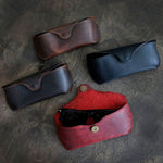 Load image into Gallery viewer, MyMesken Genuine Leather Eyeglasses & Sunglasses Case with Magnetic Snap Closure