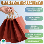 Load image into Gallery viewer, Red Shopping Bags 16x6x12 inch 25 Pack Red Kraft Paper Bags with Handles Bulk