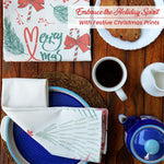 Load image into Gallery viewer, The Fine Living Co. 100% Cotton Merry Christmas Printed Kitchen Towels Dish Towels for Drying Dishes Kitchen Hand Towels Tea Towels Dish Towels for Kitchen Set of 2 18”x28” (Cherry Red & Green)