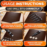 Load image into Gallery viewer, Leather Hole Punch Tool Set 6 Pcs Drill Bits 3 16 1 4 5 16 3 8 7 16 1 2 High Precision Leather Punch Tool for Belts Fabric and Crafts Durable Carbon Steel Sharp and Efficient