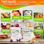 Load image into Gallery viewer, 2Pcs Potato and Onion Storage Bags Vegetable Storage Bags Onion Storage Bag Potato Storage Bag Onion and Potato Storage Bags Reusable Produce Bags Washable Storage for Onions and Potatoes