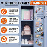 Load image into Gallery viewer, 35 Pack Magnetic Picture Pockets for Classroom Set 25 4x6 & 10 5x7 Black Locker Photo Sleeve Holder Magnetic Picture Frames for School Magnet Photo Display for Locker Bulk Classroom Storage