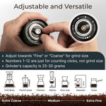 Load image into Gallery viewer, Manual Coffee Grinder Stainless Steel Conical Burr Grinder with Adjustable Setting Double Bearing Hand Espresso Grinder Perfect for Home Office and Camping