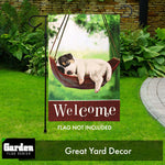 Load image into Gallery viewer, G128 Garden Flag Stand Flagpole 36x15 Black Wrought Iron Stand