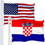 Load image into Gallery viewer, G128 Combo Pack: USA American Flag 3x5 Ft 150D Printed Stars & Croatia (Croatian) Flag 3x5 Ft 150D Printed