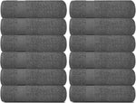 Load image into Gallery viewer, 12 Pack Smoke Grey Resort Collection Soft Washcloth Face Body Towel Set 12x12 in