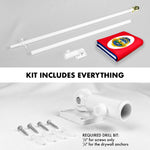 Load image into Gallery viewer, Combo Pack 6 Ft Tangle Free Spinning Flagpole White Costa Rica Flag 3x5 ft