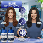 Load image into Gallery viewer, Blue Shampoo and Conditioner Set 16 Fl Oz Set of 2 Sulfate Free and Paraben Free Neutralizing Toner to Correct Orange Brassy Hair Back to Brunette Professional Formula For Women Men