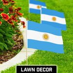 Load image into Gallery viewer, G128 24 Pack Handheld Argentina Argentinian Stick Flags 12x18 In Printed 150D Polyester, Country Flag, Solid Wooden Stick, Spear Gold Tip