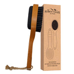 Load image into Gallery viewer, Pumice Stone for Feet & Foot Brush with Handle 2 in 1 Natural Wood Pedicure