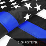 Load image into Gallery viewer, G128 3 Pack: Thin Blue Line Flag 20x30 In ToughWeave Series Embroidered 300D Polyester Duty and Honor Flag, Embroidered Design, Indoor/Outdoor, Brass Grommets