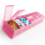 Load image into Gallery viewer, Extra Large Pill Organizer Pink XXL Vitamin Holder for Weekly Supplements Double Sided Pill Box 7 Day with Big AM PM Compartments Huge Daily Medicine Dispenser 2 Times a Day Reliable and Easy to Use