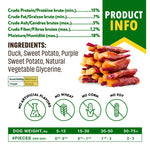 Load image into Gallery viewer, Sweet Potato Dog Treats & Healthy Duck Chews 10.6 Oz Puppy Snacks & Soft Bones for Large Medium Small Breeds Natural Dog Food & Grain Free Rawhide Free Training Jerky Wraps