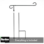 Load image into Gallery viewer, G128 Garden Flag Stand Flagpole 36x15 Black Wrought Iron Stand