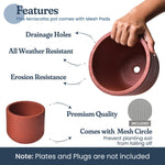 Load image into Gallery viewer, 4 Inch and 6 Inch Terracotta Pot Set of 2 Ceramic Planter Clay Pots for Indoor Plants Succulent Planter with Drainage Hole and Mesh Net DIY Craft Garden & Home Decor