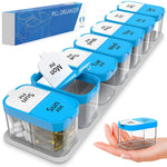 Load image into Gallery viewer, Extra Large Pill Organizer XL Daily Pill Box 7 Day Am Pm Pill Case Transparent