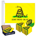 Load image into Gallery viewer, Gadsden Don't Tread on Me Flag 3x5 Ft 10Pack Doublesided Embroidered Polyester By G128