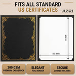 Load image into Gallery viewer, 50 Pack Single Sided Certificate Holders 8.5x11 Black Award Certificate Folders with Gold Foil Border Cardstock Covers Letter Size Graduation Certificate Sleeves Protective Diploma Holders Bulk