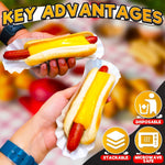 Load image into Gallery viewer, Hotdog Trays Disposable for Party and BBQ Durable Paper Hot Dog Trays Disposable for Food Serving Suitable for Hotdogs and Nachos Microwave Safe and Grease Resistant 50 Pcs Hot Dog Holders