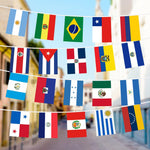 Load image into Gallery viewer, G128 Latin America 20 Countries Bunting Banner Flag 12 x 18 Inch, Full String 30 Feet Printed 150D Polyester, Decorations For Bar, School, Festival Events Celebration