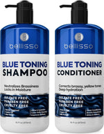 Load image into Gallery viewer, Blue Shampoo and Conditioner Set 16 Fl Oz Set of 2 Sulfate Free and Paraben Free Neutralizing Toner to Correct Orange Brassy Hair Back to Brunette Professional Formula For Women Men