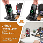 Load image into Gallery viewer, Phone Docking Station Ash Wood with Rotating Swivel Wallet Keys Watch Organizer
