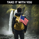 Load image into Gallery viewer, G128 2 Pack: American USA Car Flag 11x17 In Double LiteWeave Pro Series Double Sided Printed 150D Polyester Flagpole Included Perfect for Festival Celebrations, Parades