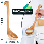 Load image into Gallery viewer, Bamboo Soup Ladle – Wooden Serving Spoon with Long Handle – Olive Wood Cooking Utensil – Durable & Natural Kitchen Tool
