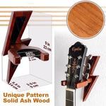 Load image into Gallery viewer, Guitar Holder Wall Mount Ash Wood Guitar Hanger Hook Stand Rack Mahogany Color