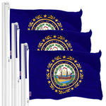 Load image into Gallery viewer, G128 3 Pack: New Hampshire NH State Flag 3x5 Ft LiteWeave Pro Series Printed 150D Polyester Indoor/Outdoor, Vibrant Colors, Brass Grommets, Thicker and More Durable Than 100D 75D Polyester