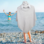 Load image into Gallery viewer, Hooded Baby Towels 33x33 Inch with Elephant Face Light Gray Baby Bath Towel