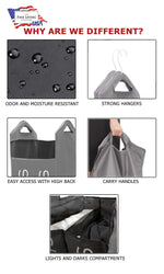 Load image into Gallery viewer, The Fine Living Co. Hanging Laundry Hamper Bag With 2 Strong Metal Removable Hangers For Closet Wide Open Top Hanging Closet Heavy Clothes Durable Space Saving Closet Laundry Bin (Dual Grey)